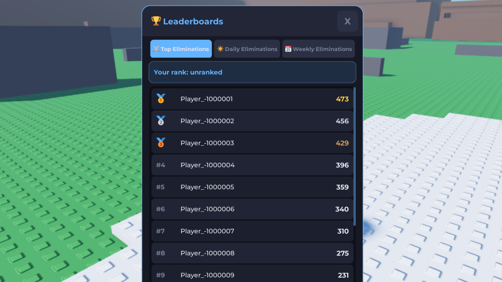 Leaderboard UI with medal icons, player highlighting, and multi-board tabs